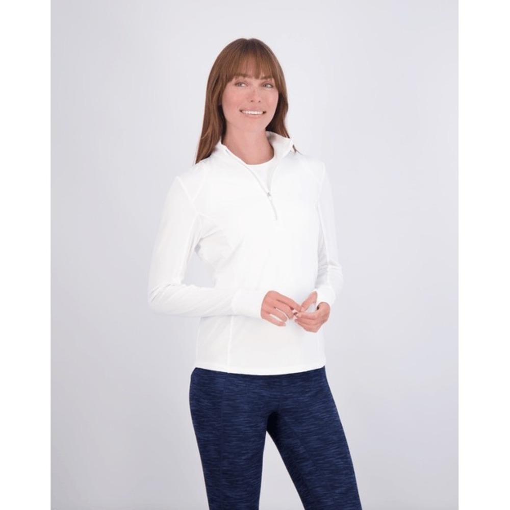 Zero Restriction Renae Cooling Performance Quarter Zip in White Size XS